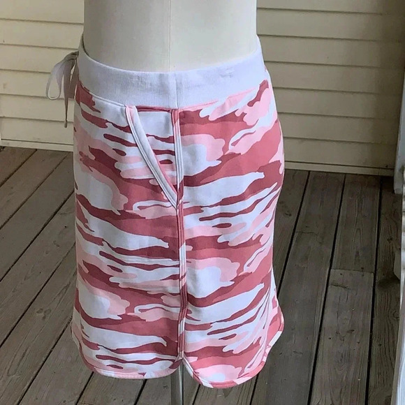 Talbots Camo Classic French Terry Skirt XL Pink Athleisure Fleece Athletic - Picture 5 of 10